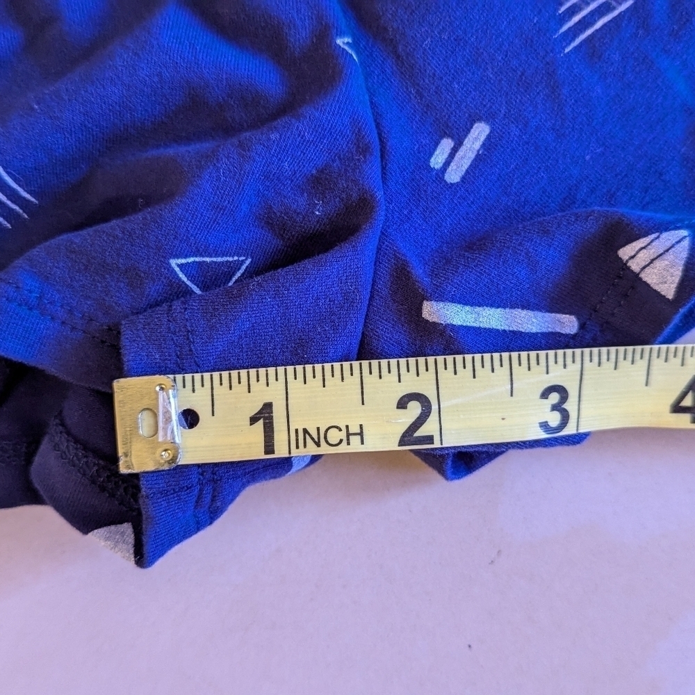 Mila & Emma 3T Habitual toddler girl Blue and White Stumpef Ruffle Shorts pocket - Picture 6 of 13
